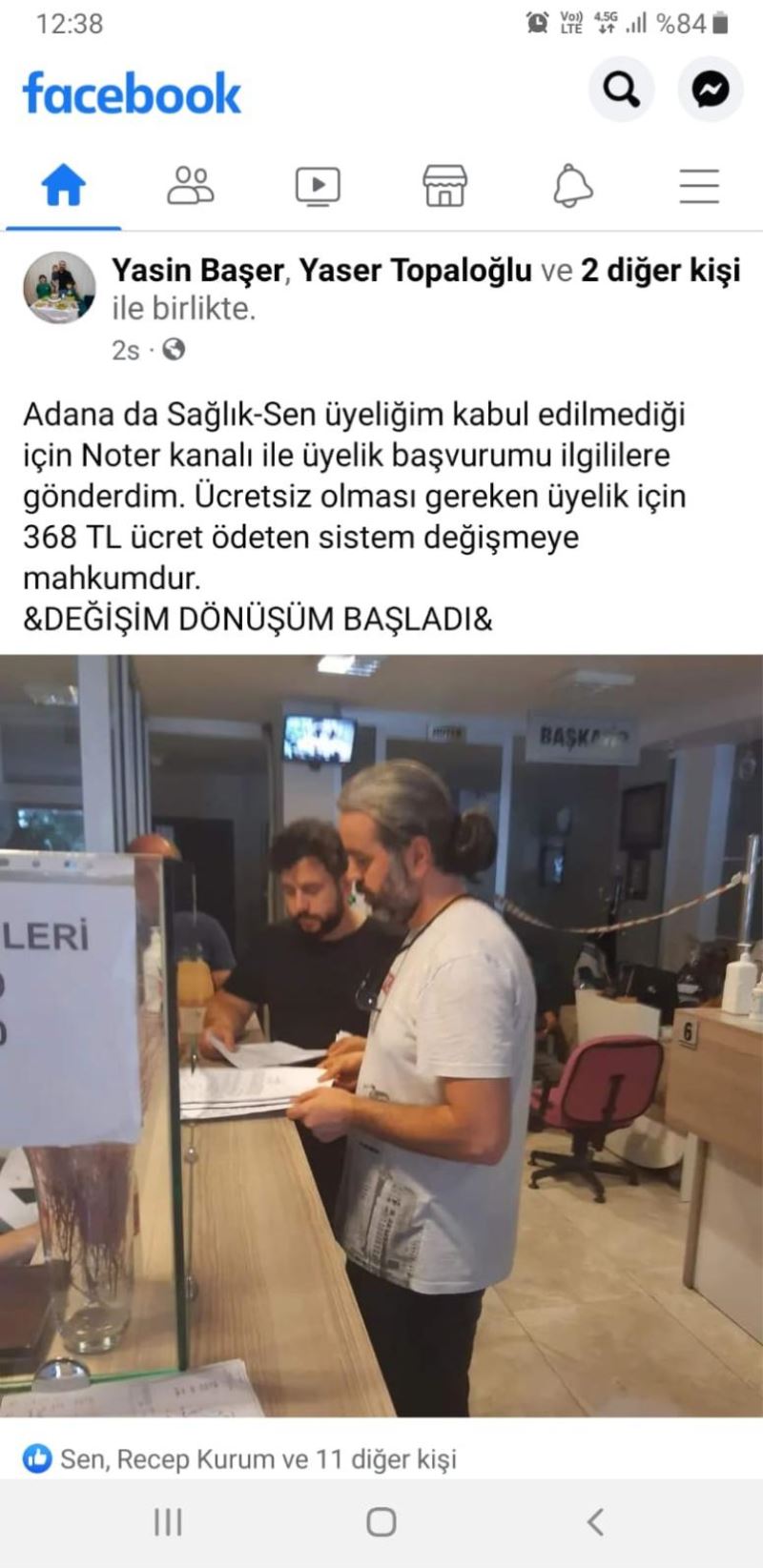 Adana Sağlık Sen e ÜYE OLMA BEDELİ 368 tl.