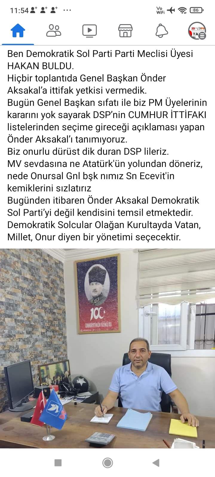 DSP PM ÜYESİ BULDU DSP GENEL BAŞKANI AKSAL