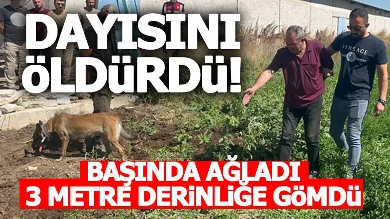 Dayısını öldürüp gömdü başında ağladı...